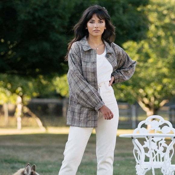 Harly Jae Plaid Button-Up Jacket XL XXL doen - Picture 3 of 11